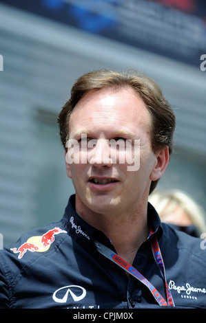 Christian Horner, Red Bull lors des qualifications du Grand Prix d'Espagne sur le circuit de Catalunya à Montmelo, Espagne Banque D'Images