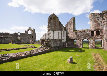 Une vue de l'abbaye de Haughmond, Shropshire, au Royaume-Uni. Les ruines d'une Abbaye Augustinienne. Banque D'Images