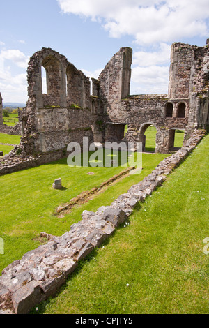 Une vue de l'abbaye de Haughmond, Shropshire, au Royaume-Uni. Les ruines d'une Abbaye Augustinienne. Banque D'Images