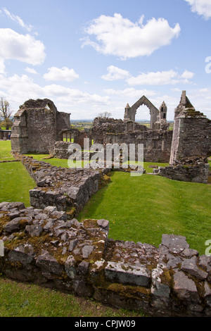 Une vue de l'abbaye de Haughmond, Shropshire, au Royaume-Uni. Les ruines d'une Abbaye Augustinienne. Banque D'Images