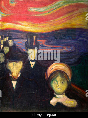 L'anxiété, d'Edvard Munch, 1894, dans le musée Munch et galerie d'Art, Munch-Museet, Oslo, Norvège, Europe Banque D'Images