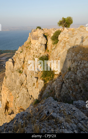 Mont Arbel, Au-dessus de la mer de Galilée. Israël. Banque D'Images