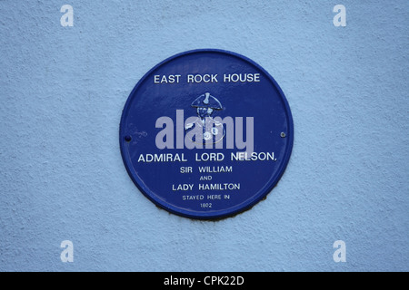 East Rock House Blue Plaque à Tenby Banque D'Images