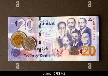 Monnaie de Ghana cedi et pesewa) Banque D'Images