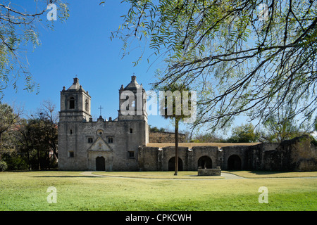 Mission Concepcion, San Antonio, Texas Banque D'Images