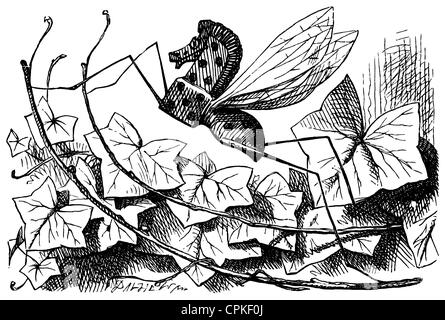 Illustration de John Tenniel, pain-et-Butter-Fly dans de l'autre côté de 'et ce qu'Alice a trouvé là' par Lewis Caroll Banque D'Images