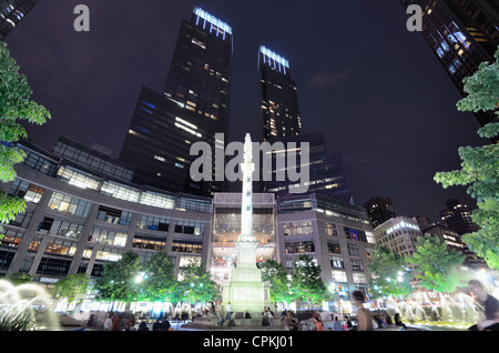 Columbus Circle et Time Warner Center à New York. Banque D'Images