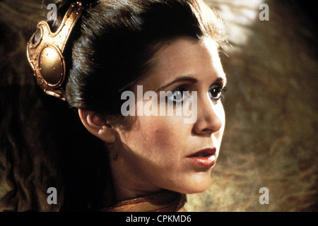 Un portrait de Carrie Fisher dans le film 1983 Le Retour du Jedi. Elle joue le rôle de la princesse Leia Organa. Banque D'Images