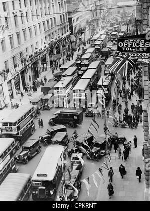 Chaos dans Regent Street, 1935 Banque D'Images