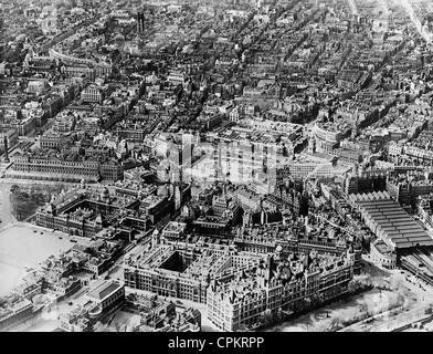 Photo aérienne de Trafalgar Square, 1937 Banque D'Images