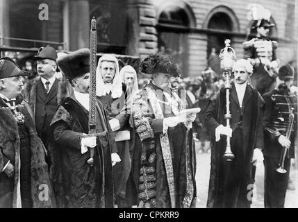 Annonce du couronnement du roi George V du Royaume-Uni, 1910 Banque D'Images