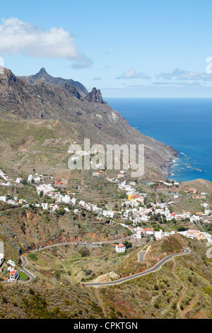 Taganana village sur la côte dans la région des montagnes d'Anaga de Tenerife, Canaries, Espagne Banque D'Images