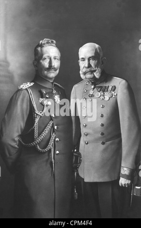 Guillaume II et l'empereur François-Joseph I d'Autriche, 1915 Banque D'Images