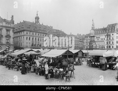 L'Altmarkt (ancienne place du marché) à Dresde, 1912 Banque D'Images