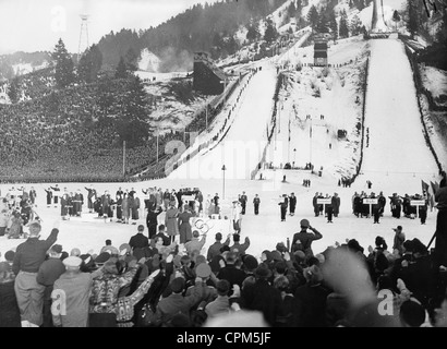 Cérémonie de clôture des Jeux Olympiques à Garmisch-Partenkirchen, 1936 Banque D'Images