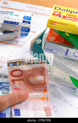 COÛT DES MÉDICAMENTS Banque D'Images