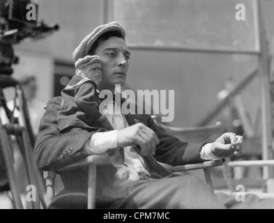 Buster Keaton avec monkey, 1928 Banque D'Images