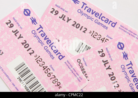 Transport londonien pour des bus et du métro billet pendant les Jeux Olympiques d'été 2012 Banque D'Images