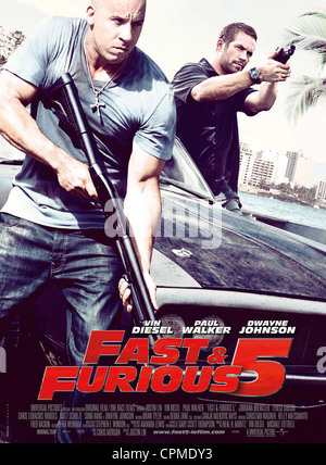 Fast cinq ans : 2011 Etats-Unis Directeur : Justin Lin vin Diesel, Paul Walker affiche française Banque D'Images