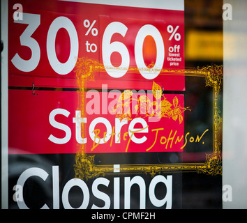 Une fermeture du magasin de vente à la Betsy Johnson store sur Wooster Street dans le New York Banque D'Images