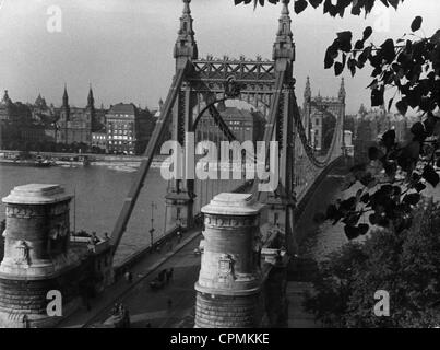 Pont Elisabeth dans Budapest, 1938 Banque D'Images