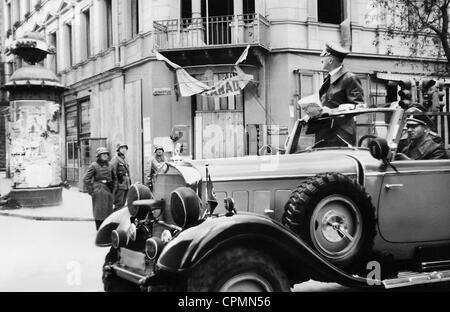 Adolf Hitler lors d'une tournée de la conquérir Varsovie, 1939 Banque D'Images