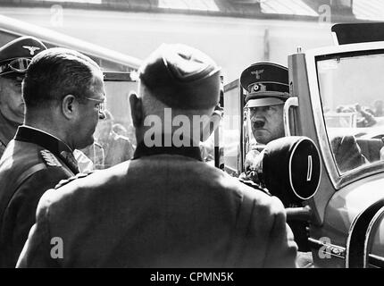 Adolf Hitler lors d'une butée à l'avant en Pologne, 1939 Banque D'Images