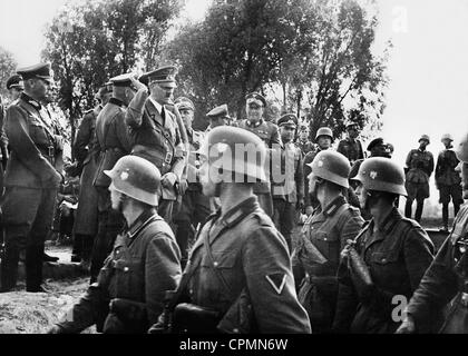 Adolf Hitler lors d'une visite des troupes dans le sud-est de la Pologne, 1939 Banque D'Images