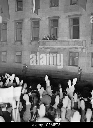 Miklos Horthy avec Hermann Goering et Adolf Hitler, 1938 Banque D'Images