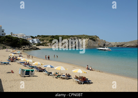 La plage de arenal d'en castell menorca Baléares Espagne Banque D'Images