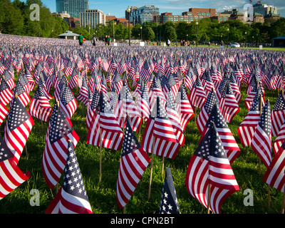 Les drapeaux sur Memorial Day à Boston Commons Banque D'Images