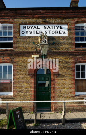 L'Huître indigène Royal bâtiment Magasins, Whitstable, Kent, UK. Banque D'Images