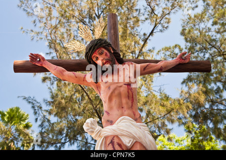 Défilé cérémonial traditionnel de Pâques avec les Saints. La ville de Cebu, Cebu, Visayas, Philippines. Banque D'Images