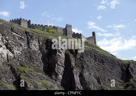 Les ruines du château de tourbillon à Sion, la capitale du canton du Valais, Suisse Banque D'Images