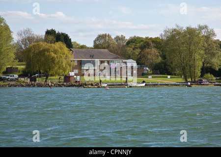 Hotel,pêche,Réservoir d'eau Grafham Cambridgeshire, East Anglia, Angleterre, Royaume-Uni. Banque D'Images