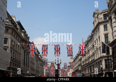 Regent Street décoration du jubilé de diamant Banque D'Images