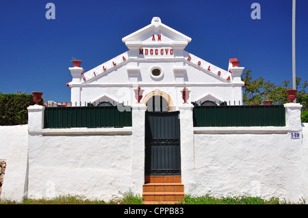 Façade de villa période, Alaior, Minorque, Baleares, Espagne Banque D'Images