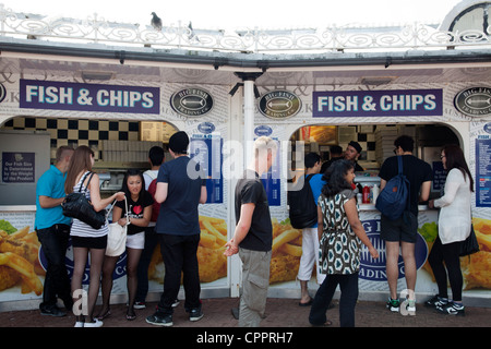 Brighton Pier Fish n Chips dans l'East Sussex - UK Banque D'Images