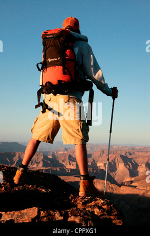 La randonnée dans la région autour de la Fish River Canyon Banque D'Images