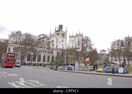 Londres Angleterre 2 Jan 2009. Editorial seulement. Camp de protestation anti-guerre dans la région de Westminster Square. Banque D'Images