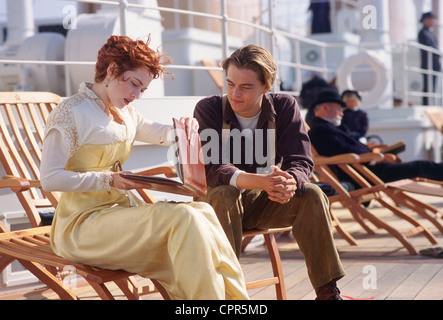 Titanic Titanic USA Année : 1997 Réalisateur : James Cameron, Leonardo Di Caprio, Kate Winslet Banque D'Images