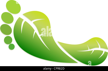 Un vecteur de couleur vert Illustration Empreinte écologique Banque D'Images