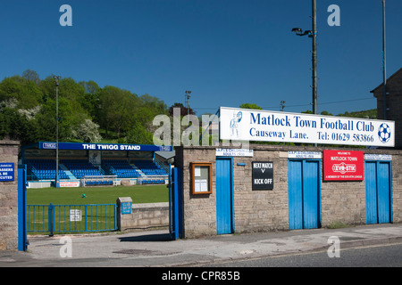 Matlock Town Football Club Stadium, Matlock, Derbyshire, Angleterre, RU Banque D'Images