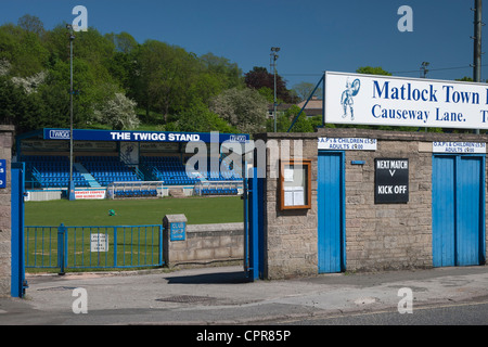 Matlock Town Football Club Stadium, Matlock, Derbyshire, Angleterre, RU Banque D'Images