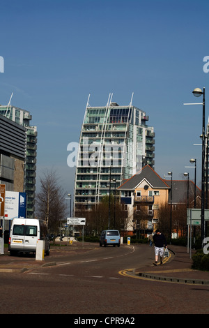 Les immeubles à appartements Salford Quays Salford Greater Manchester en Angleterre Banque D'Images