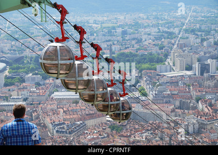 Sur la ville de Grenoble. Banque D'Images