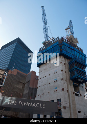 Le chantier de la tour Bishopsgate ou 'Pinnacle' sur la Bishopsgate, Londres. Banque D'Images