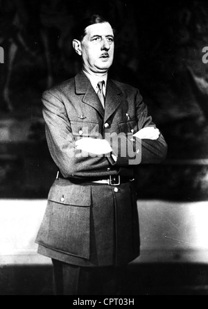 Gaulle, Charles de, 22.11.1890 - 9.11.1970, général et politicien français, demi-longueur, 1940, Banque D'Images