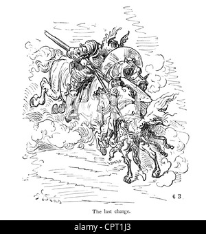 L'Angoulaffre dernière charge. Illustration de la légende de Croquemitaine par Gustave Doré Banque D'Images