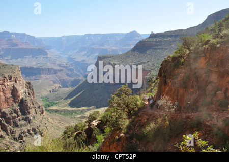 Randonnée muletière, Bright Angel Trail, le Parc National du Grand Canyon, Arizona, USA Banque D'Images